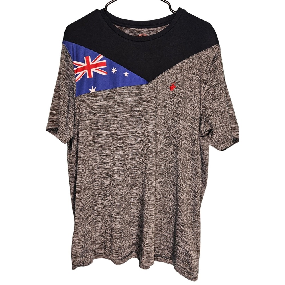Beverly Hills‎ Polo Club Mens Australia Flag T-Shirt Grey Space Dye XXL BHPC Tee